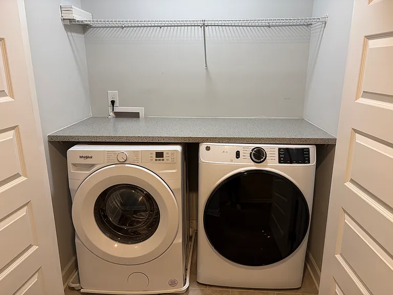 washer and dryer upstairs next to master bedroom