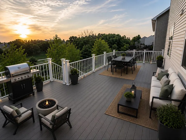Spacious deck with beautiful views