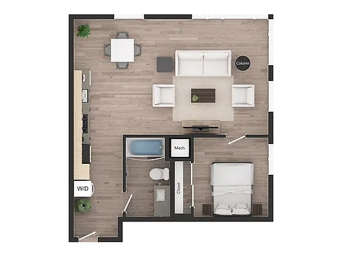 Floor plan 1BD1zj