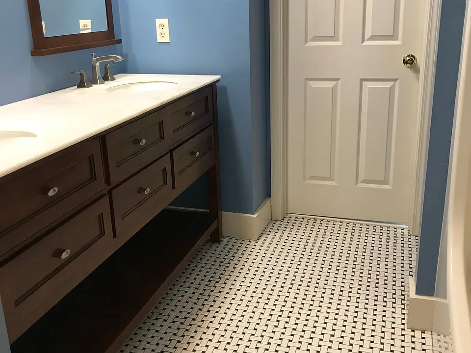 Jack and Jill Bathroom Connecting Two Bedrooms
