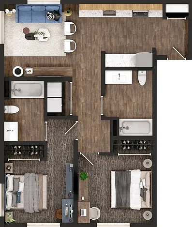 2 Bed, 2 Bath E2 2 Bed, 2 Bath E2