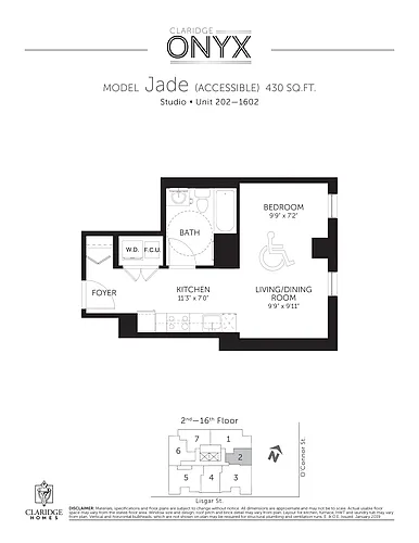 Floor plan Jade Accesible; 0 beds, 1 baths