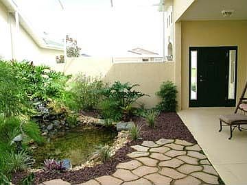 Private Screened Zen-Like Courtyard w/Waterfall & Pond