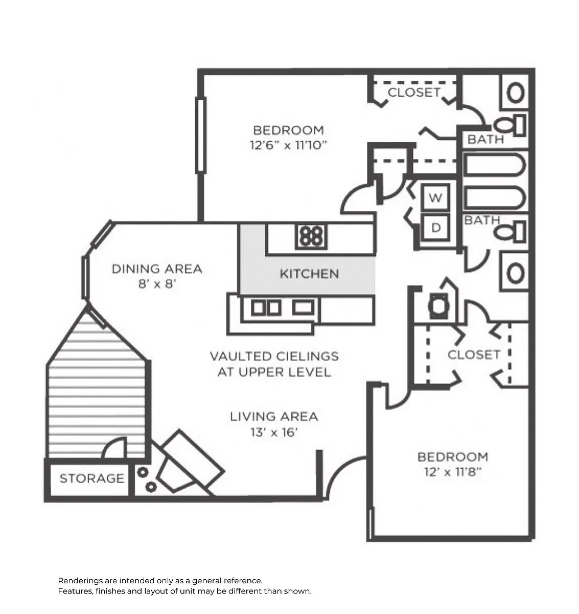 Floor plan B2 - Renovated