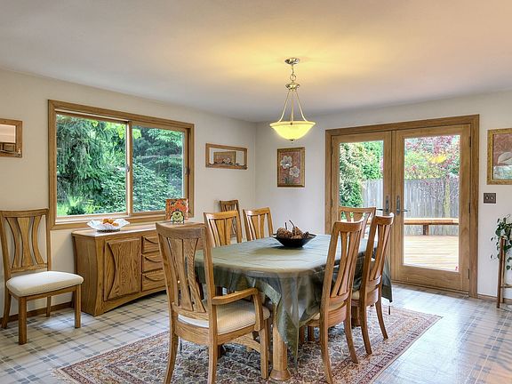 The dining room is part of the open flow concept.
