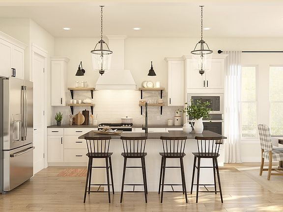 Kitchen with floating shelves