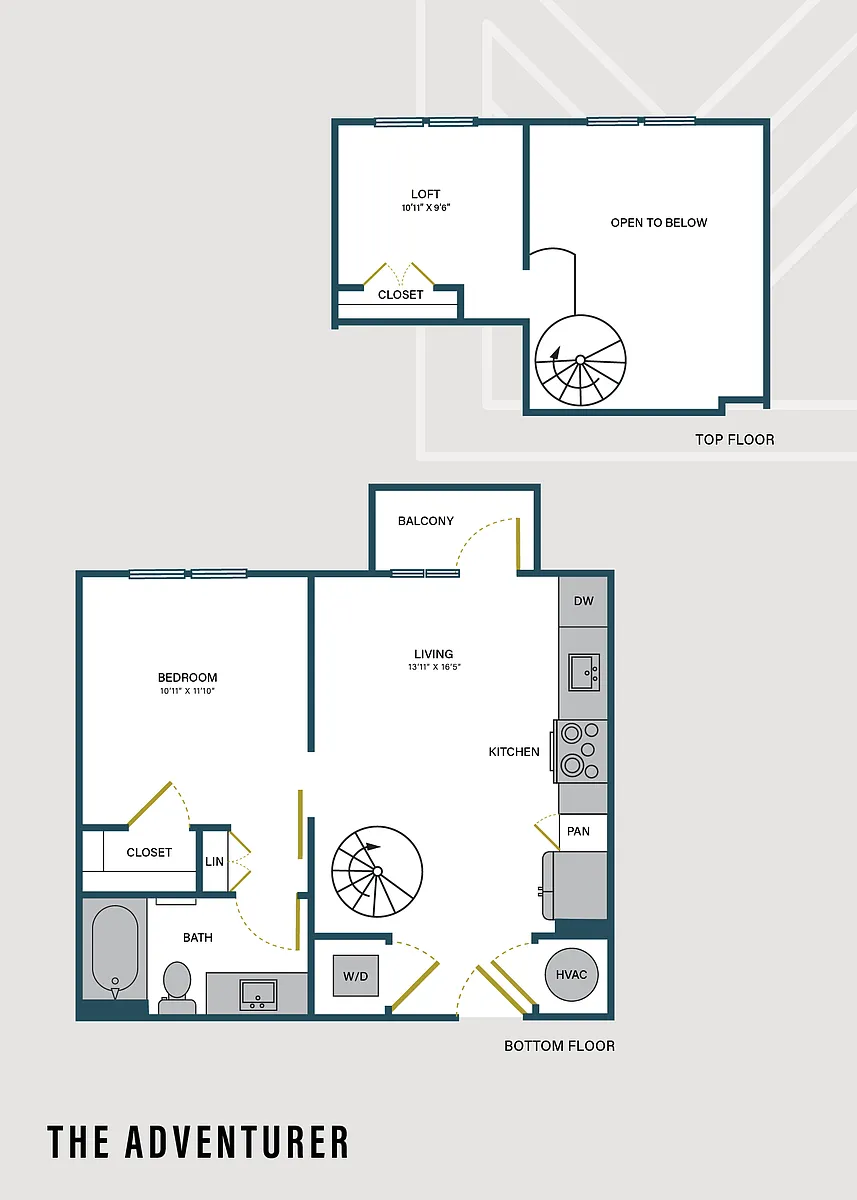 Floor plan The Adventurer | 1 Bed | 1 Bath