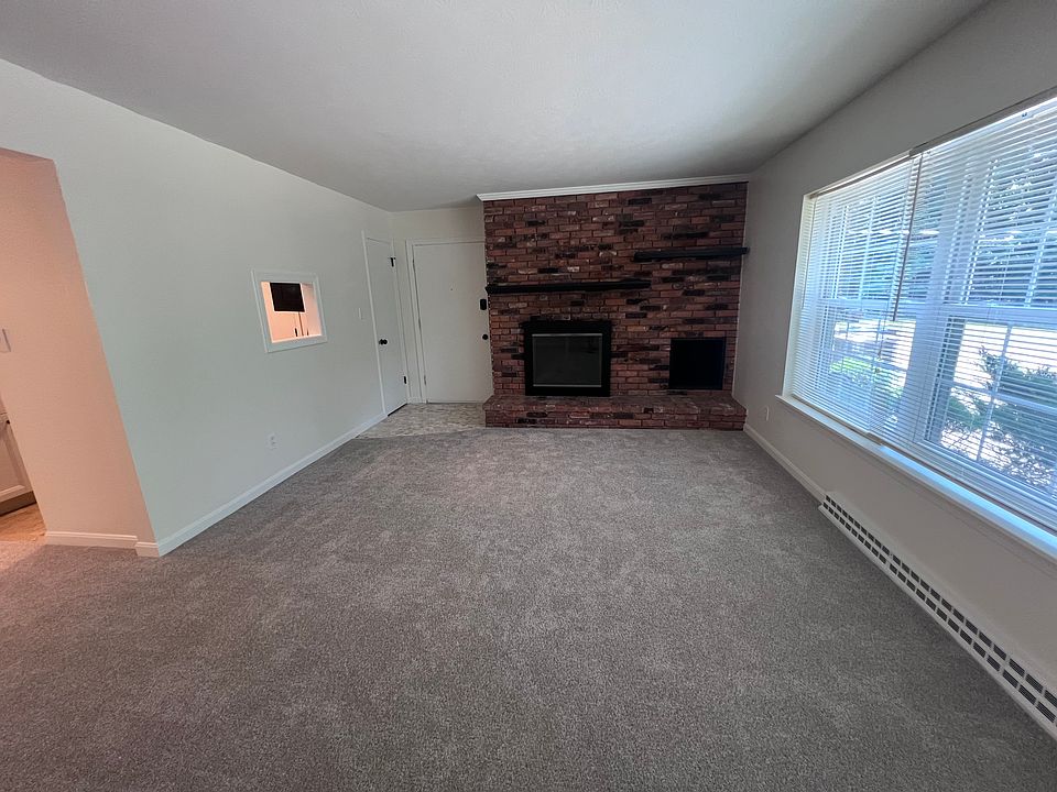 Fireplace and living area