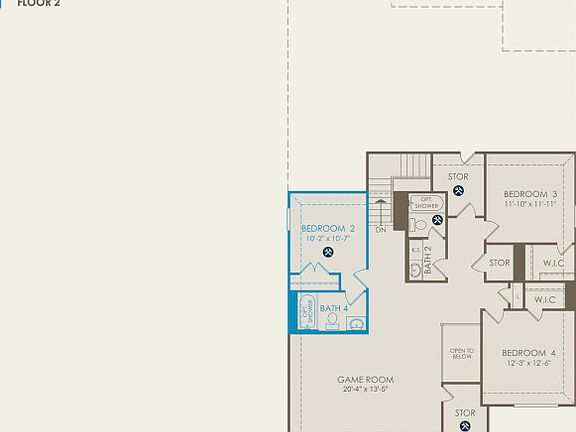 Caldwell Floor Plan, Quick Move-in Home, Floor 2