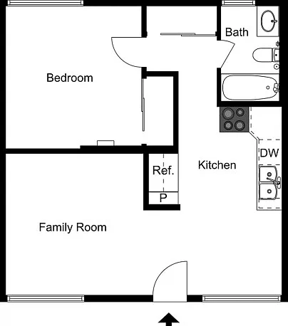1 bedroom, 1 bathroom 2D 1 bedroom, 1 bathroom 2D