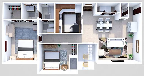 Floor plan Phase I - 2 Bed 1.5 Bath