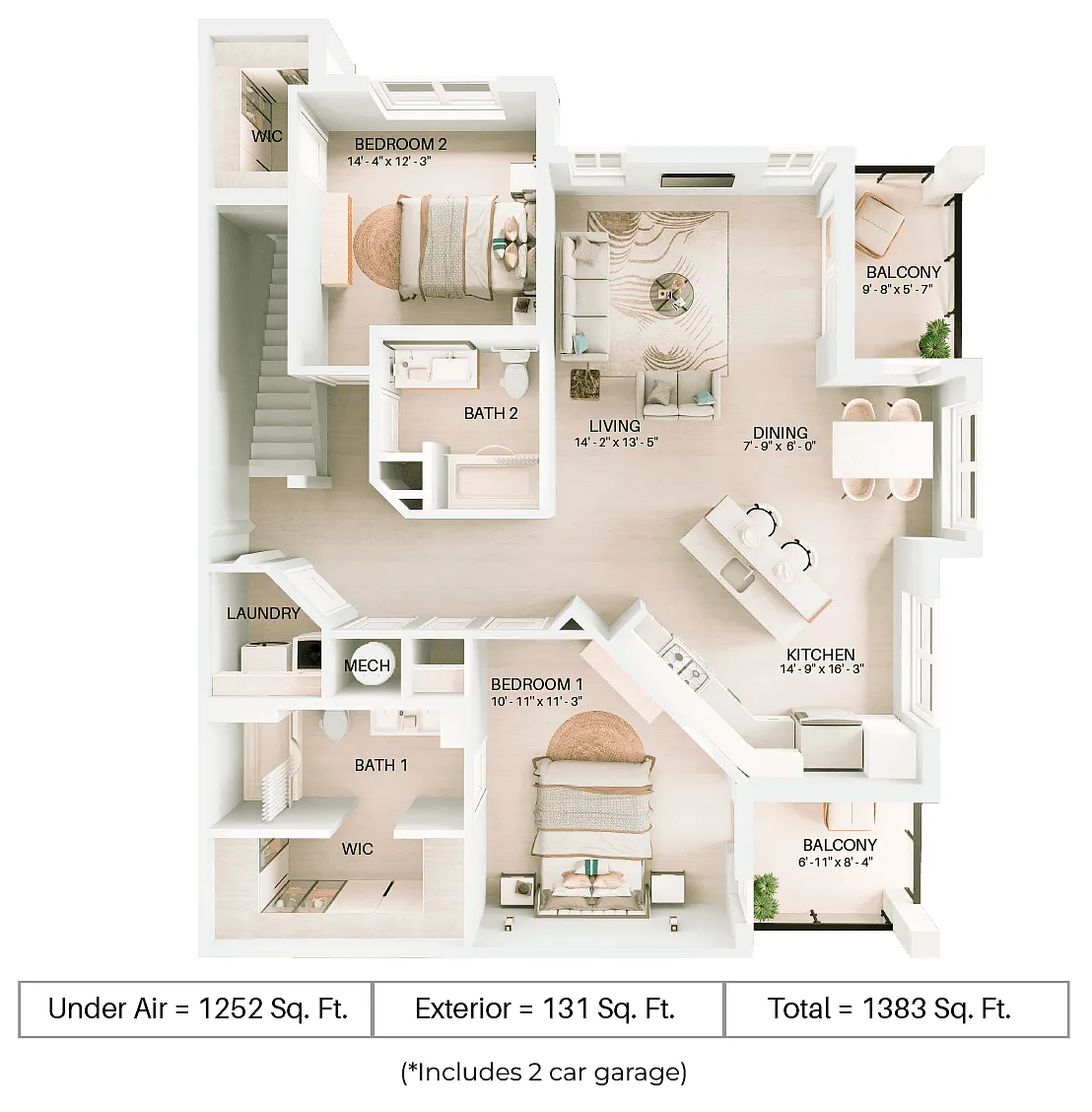 Floor plan B2U - Attached Garage