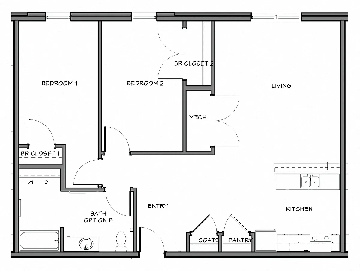 Floor plan 2 Bedroom Unit