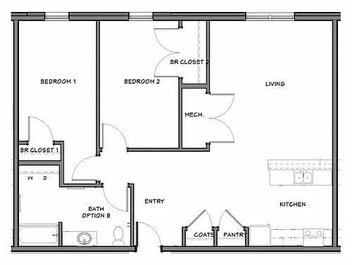 Floor plan 2 Bedroom Unit