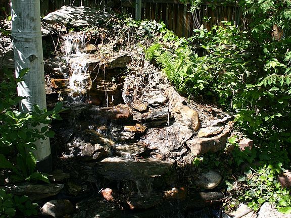 Large pond and waterfall