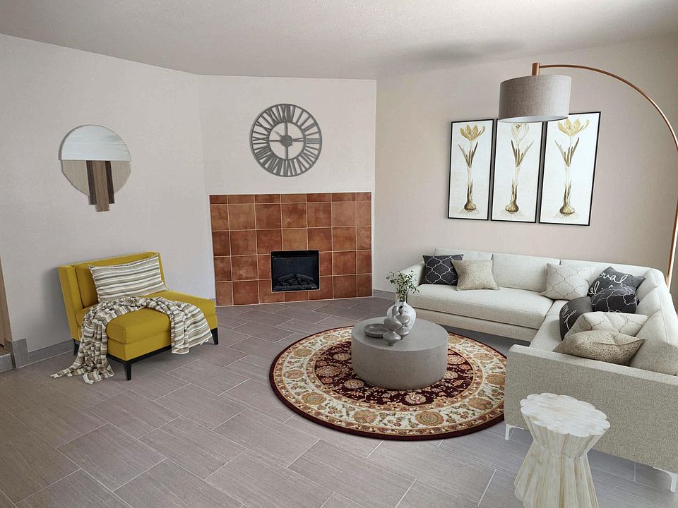 Living room virtually staged