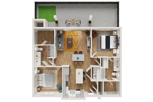 Floor plan 2 Bedroom Duplex