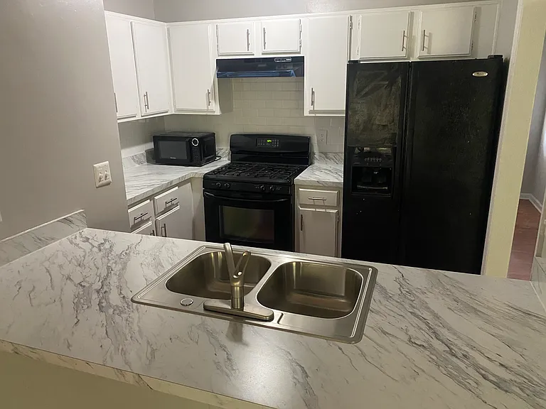 Freshly resurfaced cabinets