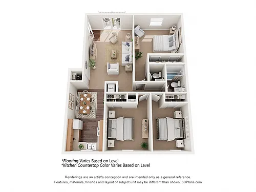 Floor plan 3 Bedroom 1.5 Bath