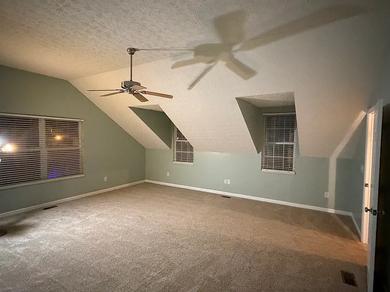 Large bonus room 20 ft x 20 ft with ample windows on two sides. Can be used as 5th bedroom or media room.