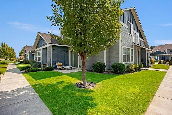 Beautiful Townhome Exteriors with Green Walkways