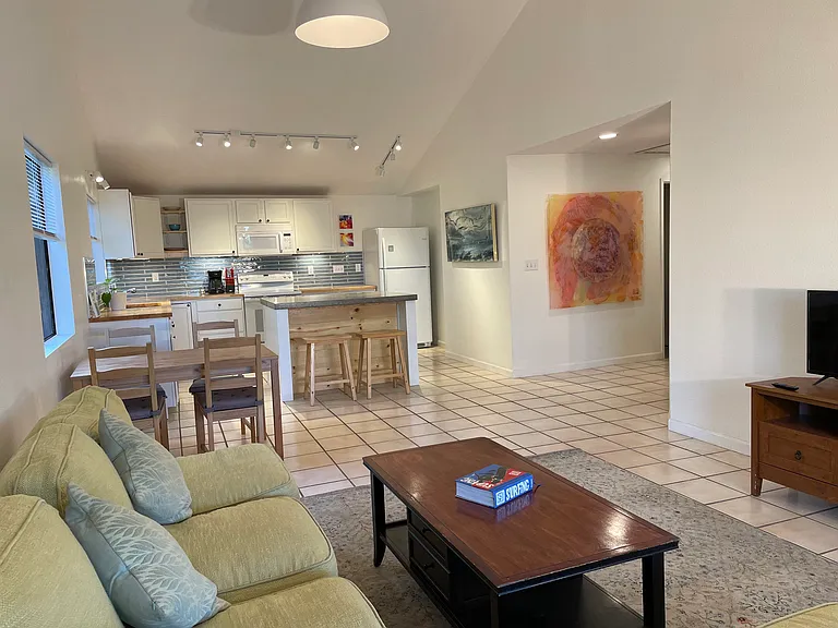 Open floor plan LR/dining/kitchen
