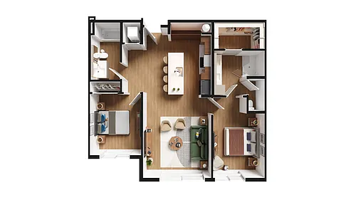 Floor plan 2BR-H