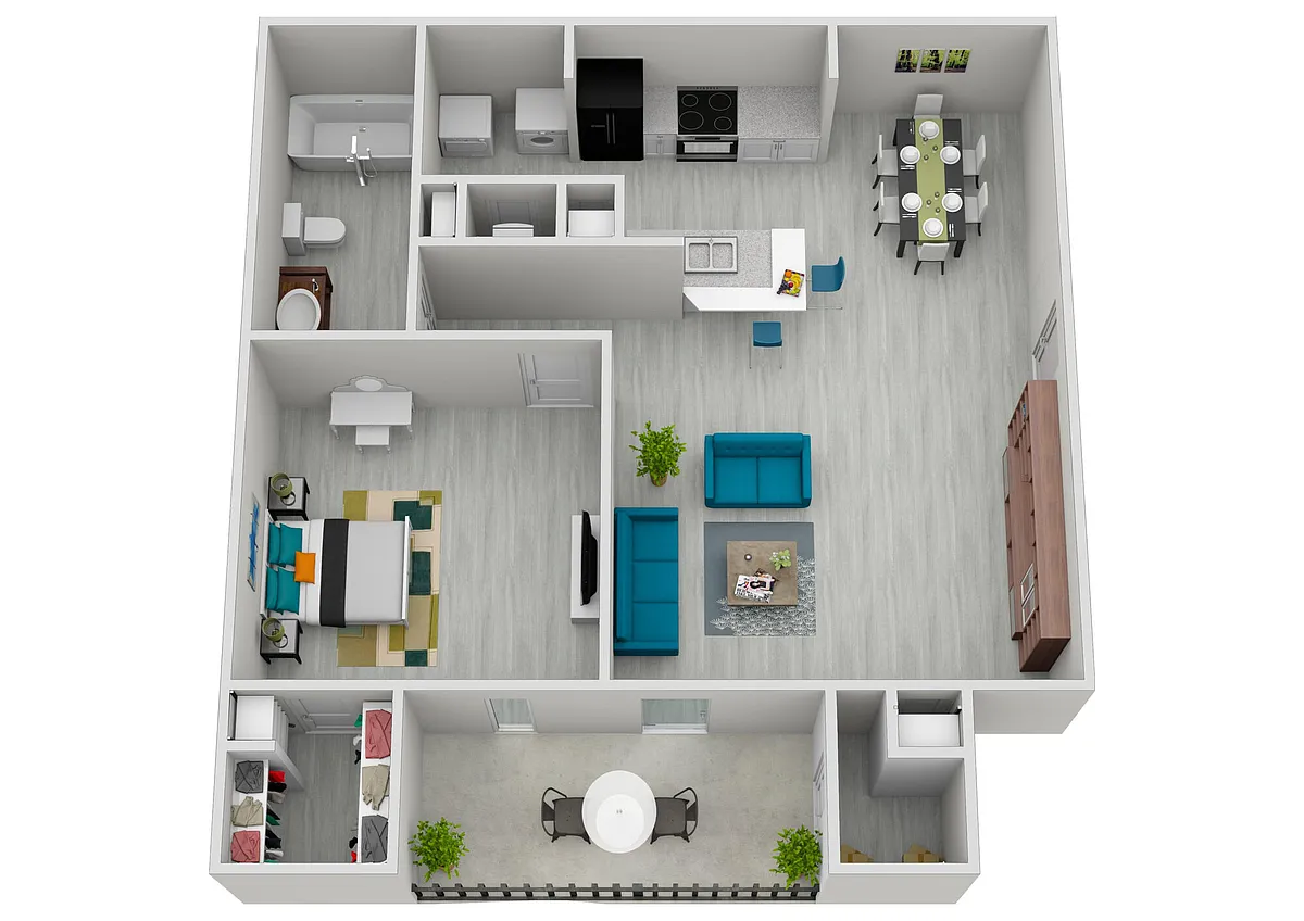 Floor plan 1 Bedroom, 1 Bathroom