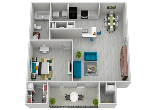 Floor plan 1 Bedroom, 1 Bathroom