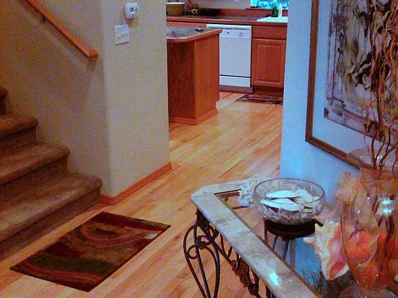 Foyer, a bedroom is downstairs 