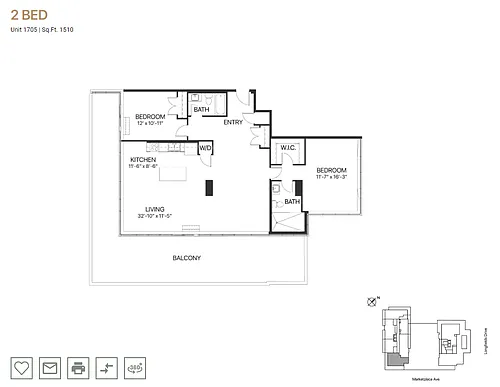 Floor plan Penthouse - 2 bedroom