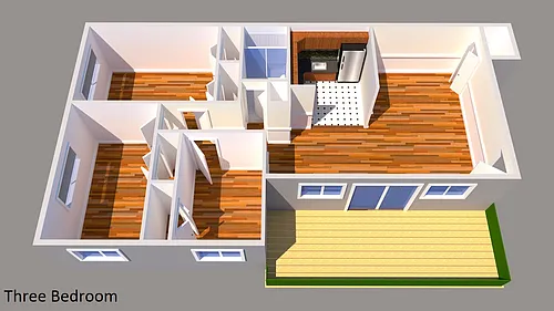 Floor plan 3 Bed 1 Bath