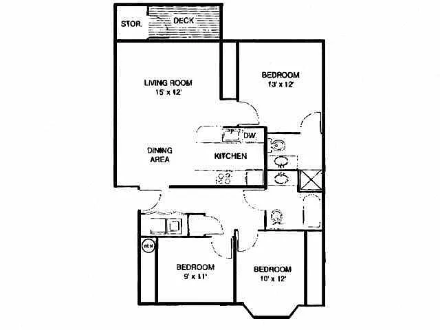 Floor plan 3 Bedroom / 2.0 Bath