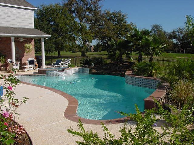 Pool with porch view