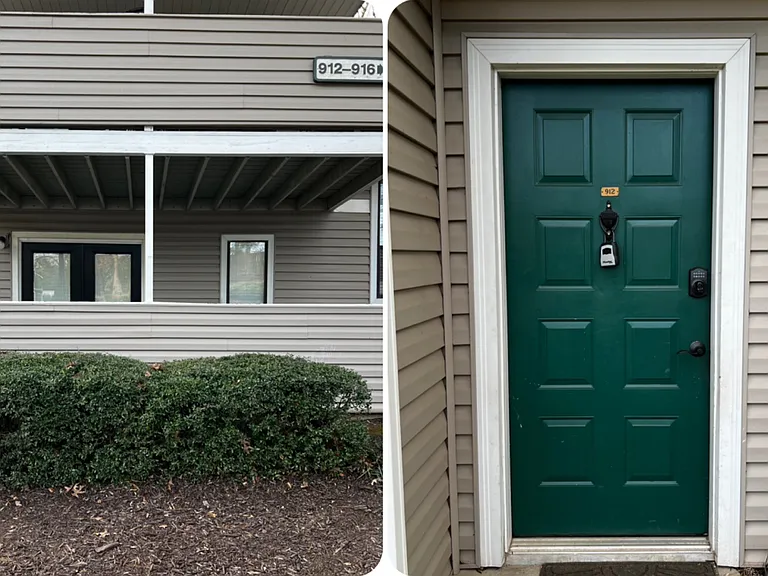 Enclosed patio, front door