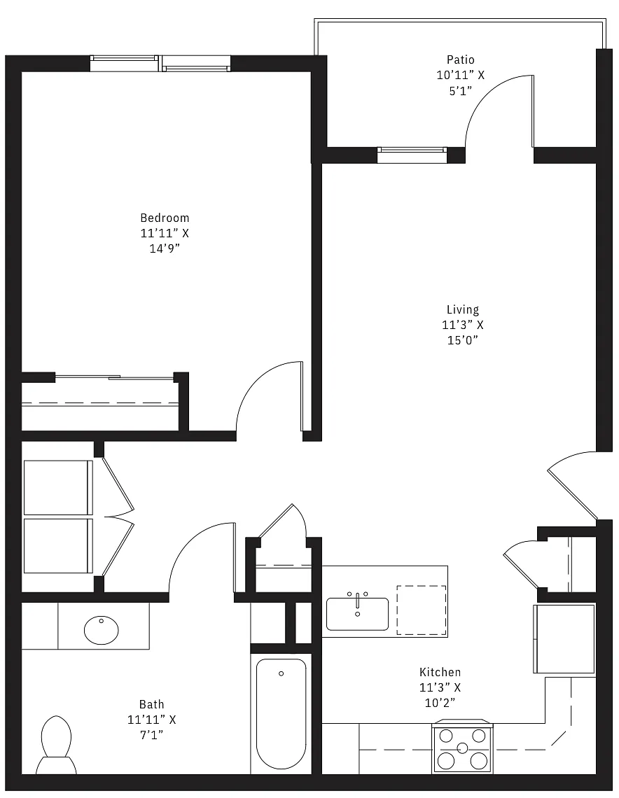 Floor plan 1X1