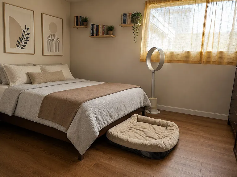 Staged master bedroom
