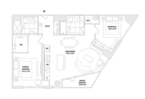 Floor plan 2 BED B1
