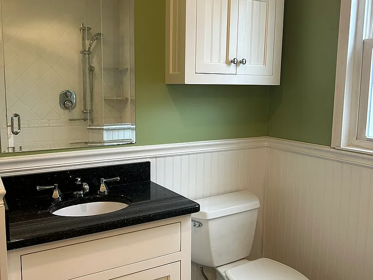 Toilet and second sink.