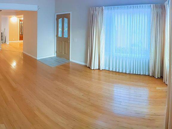 Living room with curtains