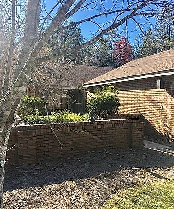 Enclosed brick courtyard