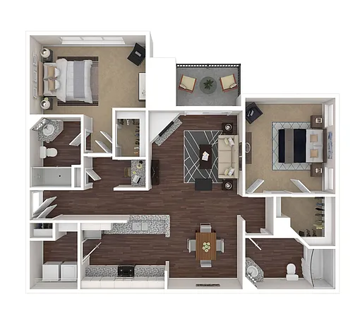 Floor plan 2 Bed / 2 Bath