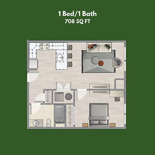 Floor plan 1-Bedroom
