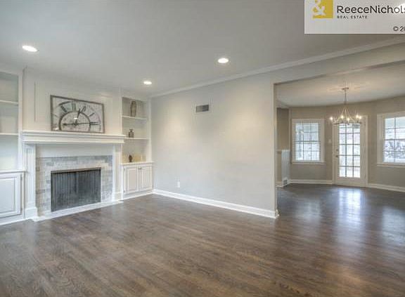 View of living room and into the dining room.