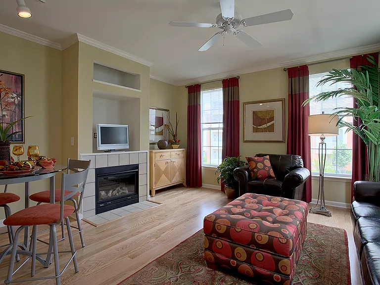 Townhome living and dining area (staged)