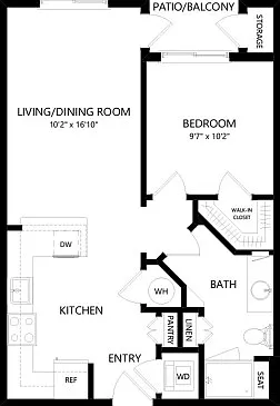 Floor plans are artist's rendering. All dimensions are approximate. Actual product and specifications may vary in dimension or detail. Not all features are available in every apartment. Prices and availability are subject to change. Floor plans are artist