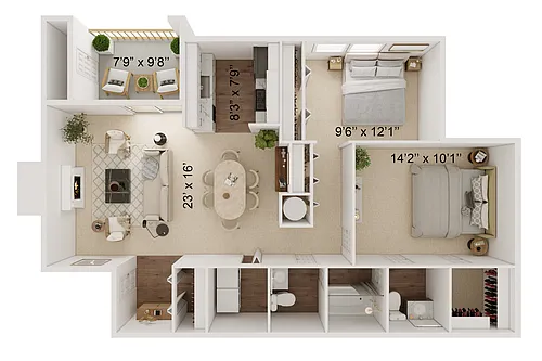 Floor plan Grist Reno Quartz B1.5