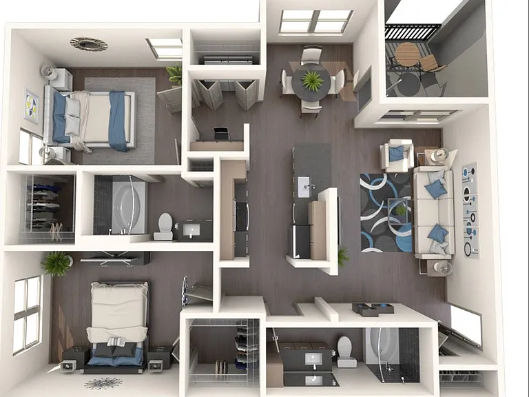 2 Bedroom | 2 Bath | 1073 SF 2 Bedroom | 2 Bath | 1073 SF