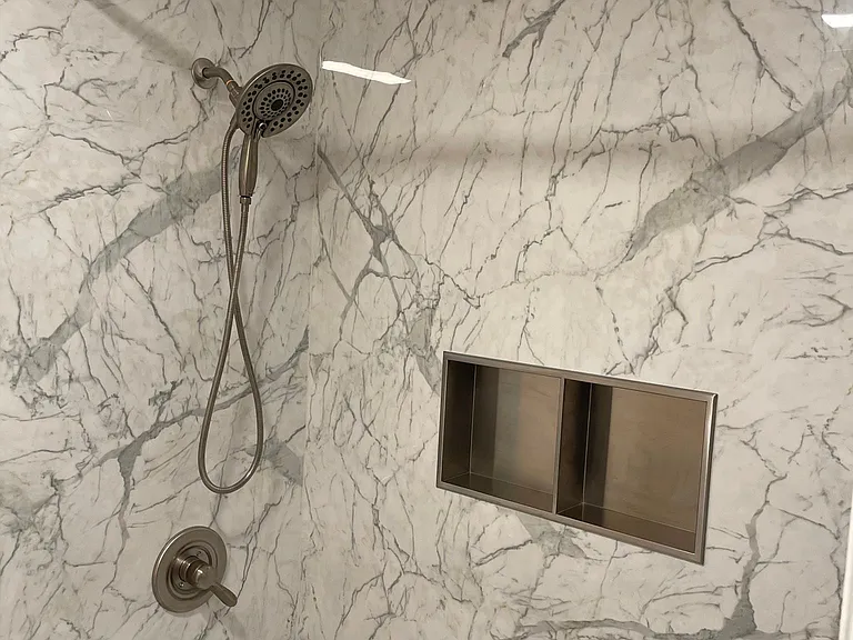 Primary bath shower and niche