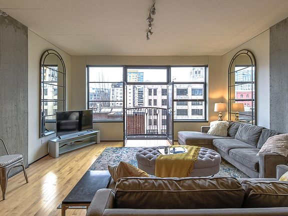 view of living room from dining space